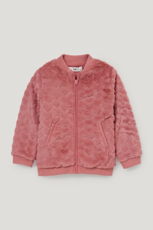 Sweat À Capuche C&A Faux Fur Recycled Fille Rose | SP8479026