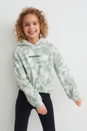 Sweat À Capuche C&A Fille Blanche Vert | SH9712845