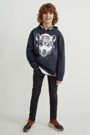 Sweat À Capuche C&A Fille Bleu Foncé | KW6039527