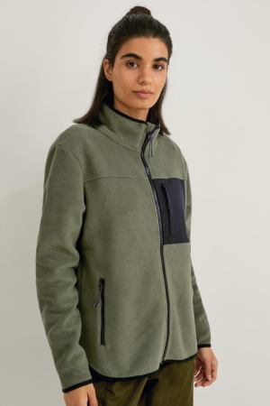 Sweat À Capuche C&A Fleece Randonnée Thermolite® Ecomade Recycled Femme Vert | IN0712943