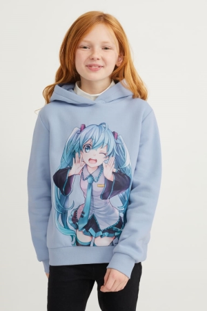 Sweat À Capuche C&A Hatsune Miku Fille Bleu Clair | AG0748215