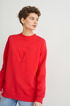 Sweat À Capuche C&A Long Sleeve Femme Rouge | KV6019384