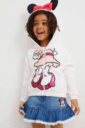 Sweat À Capuche C&A Minnie Mouse Zip-through Fille Blanche | UJ7140629