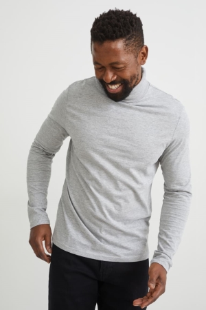 Sweat À Capuche C&A Polo Neck Organic Coton Homme Grise | UR4720519
