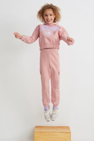 Sweat À Capuche C&A Set And Joggers 2 Piece Fille Rose | MC8341756