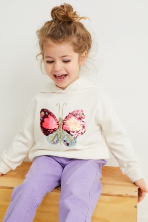Sweat À Capuche C&A Shiny Fille Blanche | UE0389764