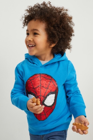 Sweat À Capuche C&A Spider-man Shiny Fille Bleu | OW9316580