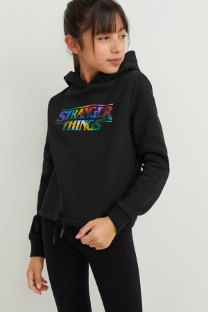 Sweat À Capuche C&A Stranger Things Fille Noir | MJ4268759