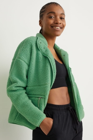 Sweat À Capuche C&A Teddy Fur Femme Vert Clair | IF7148095