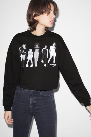 Sweats C&A Clockhouse Cropped Spice Girls Femme Noir | TI3052691