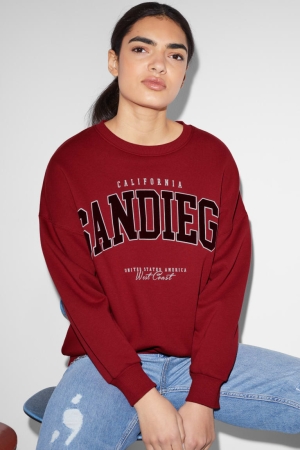 Sweats C&A Clockhouse Femme Rouge Foncé | OE2086139