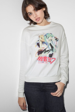 Sweats C&A Clockhouse Hatsune Miku Femme Blanche | GB3958741