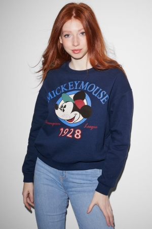 Sweats C&A Clockhouse Mickey Mouse Femme Bleu Foncé | CE1934702