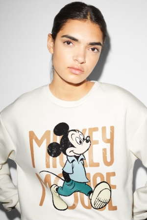 Sweats C&A Clockhouse Mickey Mouse Femme Blanche | UG4850139