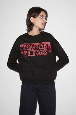 Sweats C&A Clockhouse Stranger Things Femme Noir | GE7938412