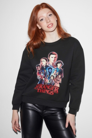 Sweats C&A Clockhouse Stranger Things Femme Noir | HB6741923
