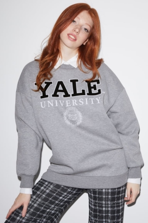 Sweats C&A Clockhouse Yale University Femme Grise Clair | JY1568392