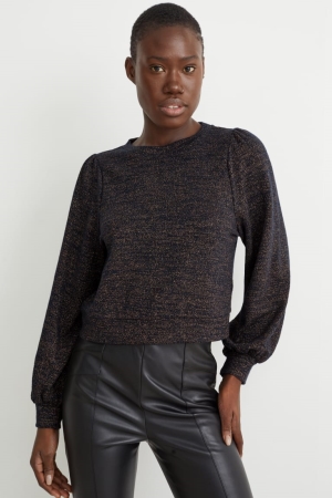 Sweats C&A Cropped Femme Bleu Foncé | NR4957283