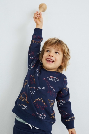 Sweats C&A Dinosaur Set And Joggers 2 Piece Fille Bleu Foncé | VL7365841