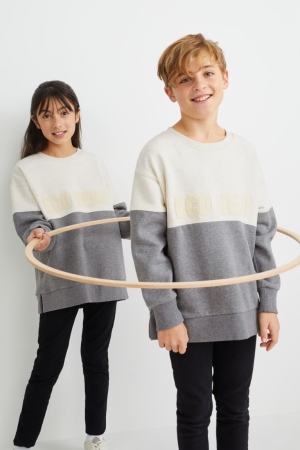 Sweats C&A Genderneutral Organic Coton Fille Grise Clair | ZR8725019