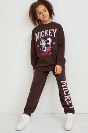 Sweats C&A Mickey Mouse Set And Joggers 2 Piece Fille Marron Foncé | IC1643859