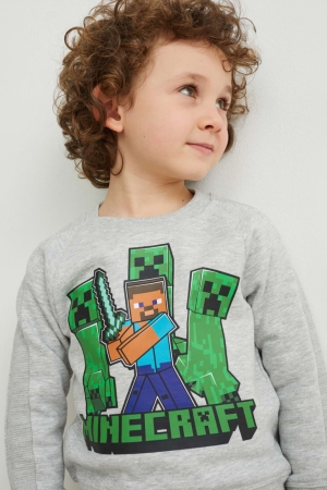 Sweats C&A Minecraft Fille Grise Clair | ZT0963574