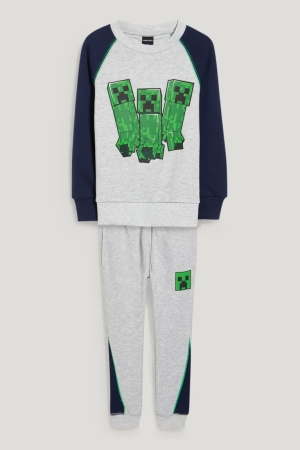 Sweats C&A Minecraft Set And Joggers 2 Piece Fille Grise Clair | EH3849260