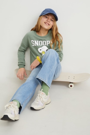Sweats C&A Peanuts Set And 2 Piece Fille Vert Clair | OX1749538