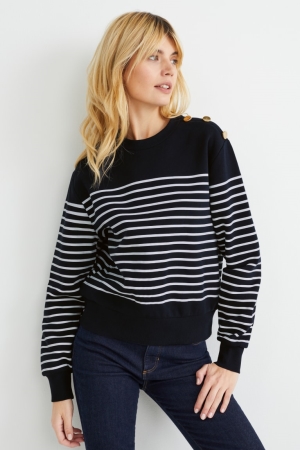 Sweats C&A Rayé Femme Bleu Foncé | XM2075396