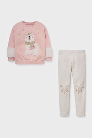 Sweats C&A Set And Thermal Leggings 2 Piece Fille Rose | YS7904362