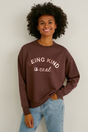 Sweats C&A Shiny Femme Marron Foncé | NT0426395