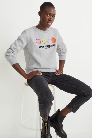 Sweats C&A Smileyworld® Femme Grise Clair | WD7916243