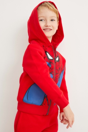 Sweats C&A Spider-man Zip-through With Hood Fille Rouge | CY7936541