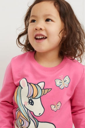 Sweats C&A Unicorn Fille Rose | FK6740235