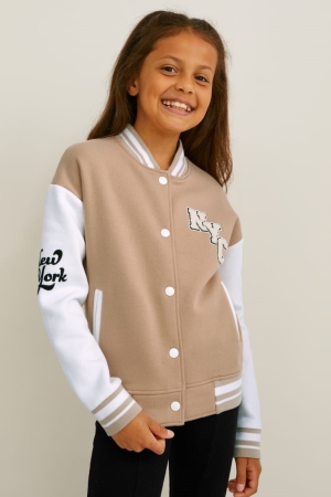 Sweats C&A Zip-through Fille Beige | DV4713859