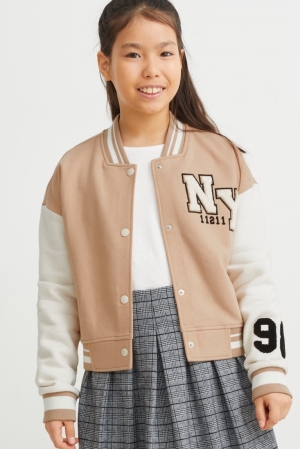 Sweats C&A Zip-through Fille Beige | KD7489312