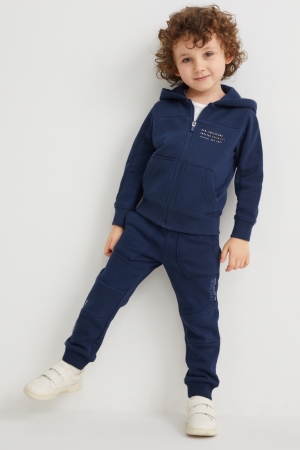 Sweats C&A Zip-through With Hood Fille Bleu Foncé | MU0214785