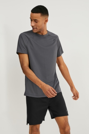 T Shirts C&A Active4 Way Stretch Homme Grise Foncé | GM4608237