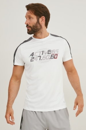 T Shirts C&A Active Homme Blanche | WI5014286