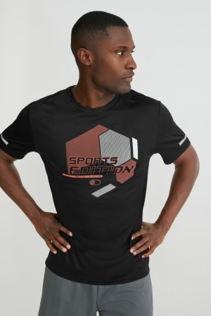 T Shirts C&A Active Homme Noir | VE3528047