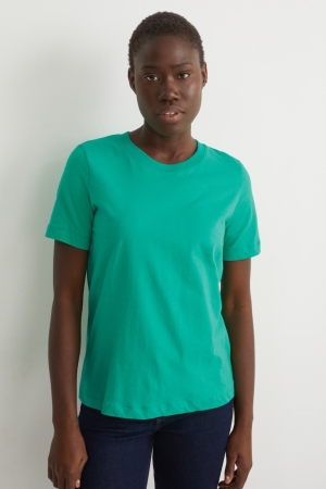 T Shirts C&A BasicOrganic Coton Femme Vert | UI5063948