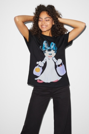 T Shirts C&A ClockhouseMinnie Mouse Femme Noir | HC9625170