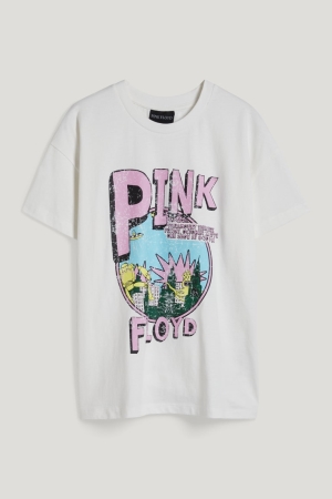 T Shirts C&A ClockhousePink Floyd Femme Blanche | TN8391756