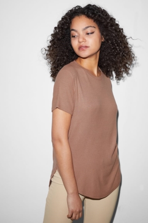 T Shirts C&A ClockhouseWith Livaeco™ Fibres Femme Beige | IB8543670