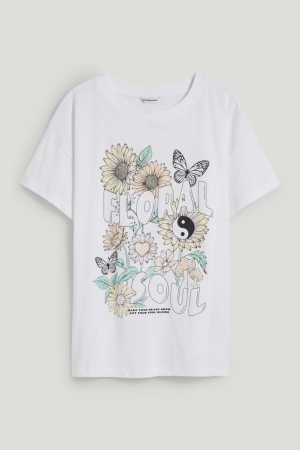T Shirts C&A Clockhouse Femme Blanche | HU0428961