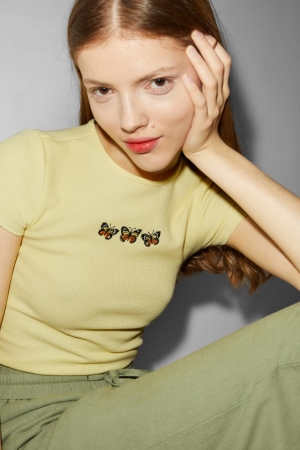 T Shirts C&A Clockhouse Femme Jaune | YF6284705