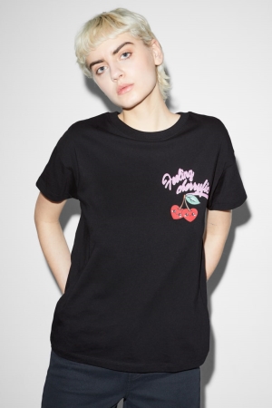 T Shirts C&A Clockhouse Femme Noir | SE0318275