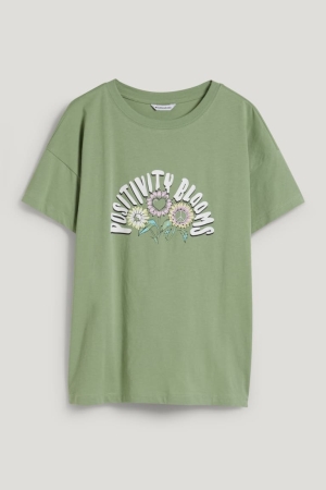 T Shirts C&A Clockhouse Femme Vert | TI2714039