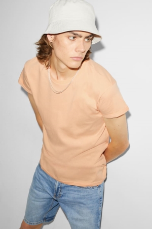 T Shirts C&A Clockhouse Homme Abricot | PT2850347