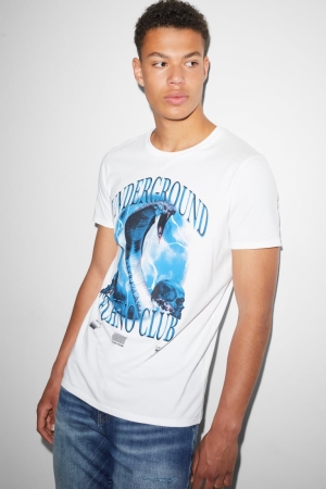 T Shirts C&A Clockhouse Homme Blanche | BZ2608417
